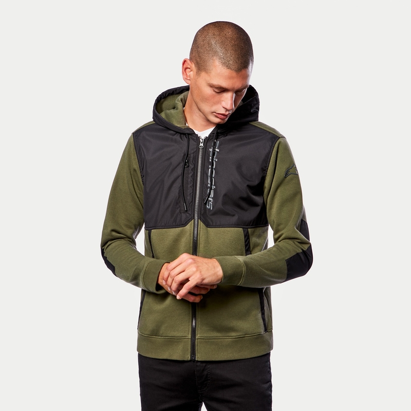 Zielono-czarna bluza z kapturem Alpinestars Aligned