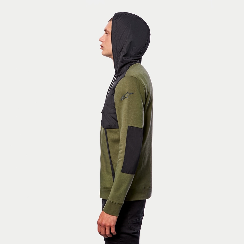 Zielono-czarna bluza z kapturem Alpinestars Aligned