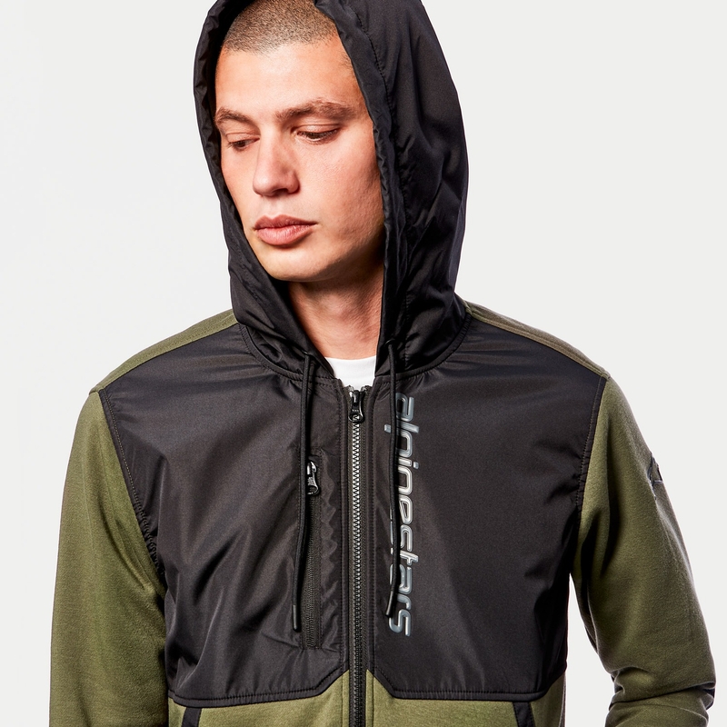 Zielono-czarna bluza z kapturem Alpinestars Aligned