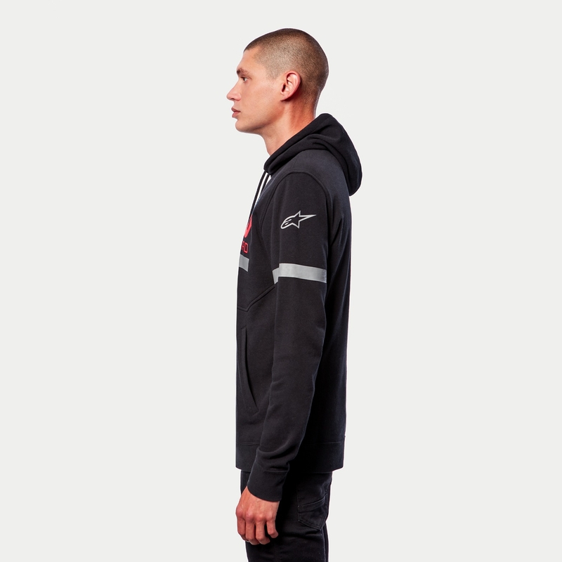 Bluza z kapturem Alpinestars Club w kolorze czarno-czerwono-niebiesko-szarym