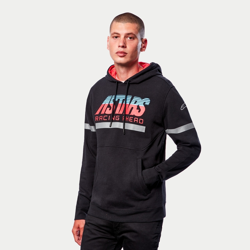 Bluza z kapturem Alpinestars Club w kolorze czarno-czerwono-niebiesko-szarym
