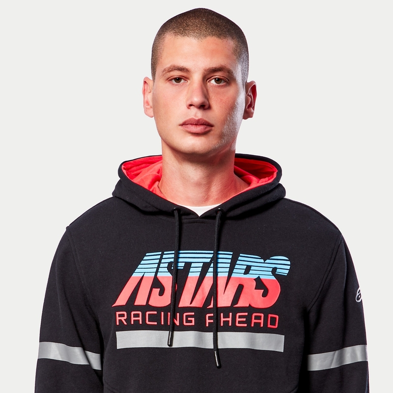 Bluza z kapturem Alpinestars Club w kolorze czarno-czerwono-niebiesko-szarym