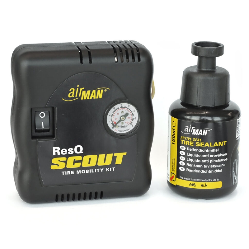 Zestaw do naprawy opon AirMan ResQ Scout z kompresorem + wkład 100 ml