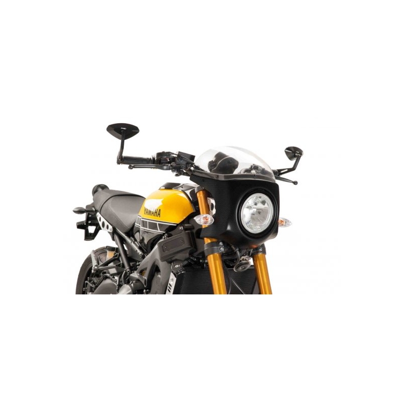 Windshield universal PUIG SEMI-FAIRING carbon look transparent