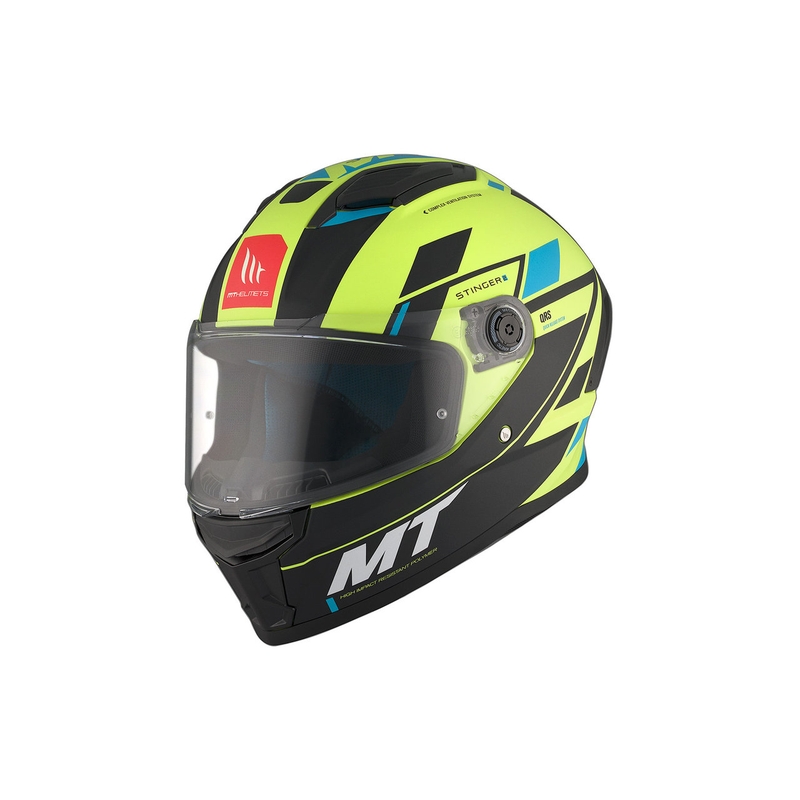 Integrální přilba na motorku MT Stinger 2 Solid Zivze fluo zeleno-černo-modrá matná
