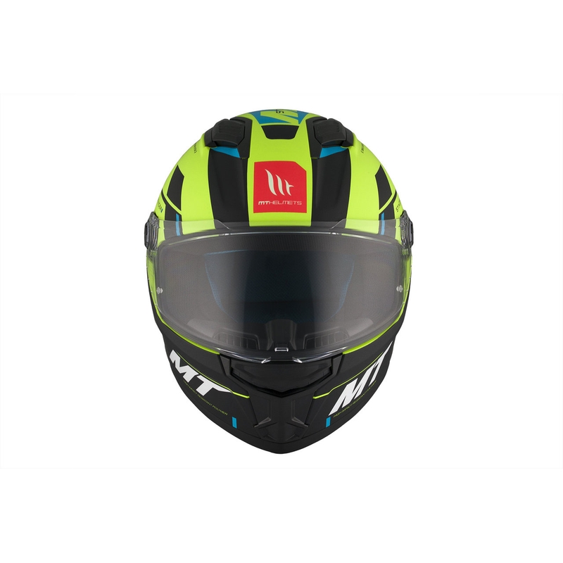 Integrální přilba na motorku MT Stinger 2 Solid Zivze fluo zeleno-černo-modrá matná