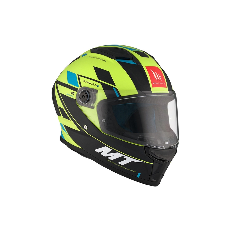 Integrální přilba na motorku MT Stinger 2 Solid Zivze fluo zeleno-černo-modrá matná