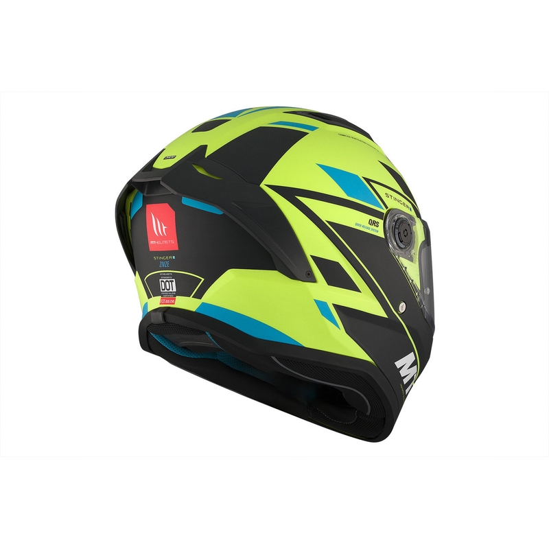 Integrální přilba na motorku MT Stinger 2 Solid Zivze fluo zeleno-černo-modrá matná