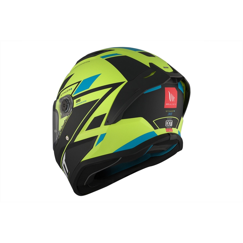 Integrální přilba na motorku MT Stinger 2 Solid Zivze fluo zeleno-černo-modrá matná