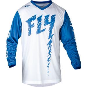 Dziecięca koszulka motocrossowa FLY Racing F-16 2024 biało-niebieska