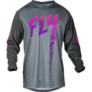 Dziecięca koszulka motocrossowa FLY Racing F-16 2024 szaro-czarno-różowa