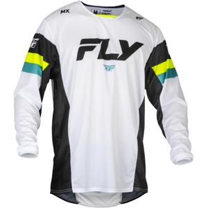 Koszulka motocrossowa FLY Racing Kinetic Prix 2024 biało-czarno-żółta