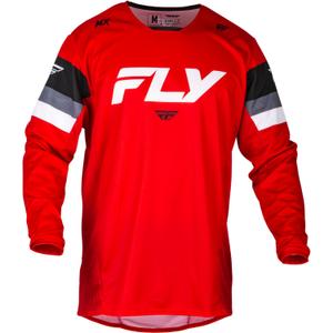 Koszulka motocrossowa FLY Racing Kinetic Prix 2024 czerwono-szaro-biała