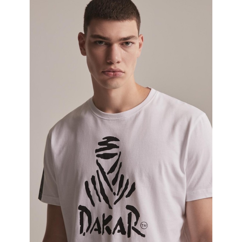 T-shirt DAKAR DKR Logo 123 biały wyprzedaż
