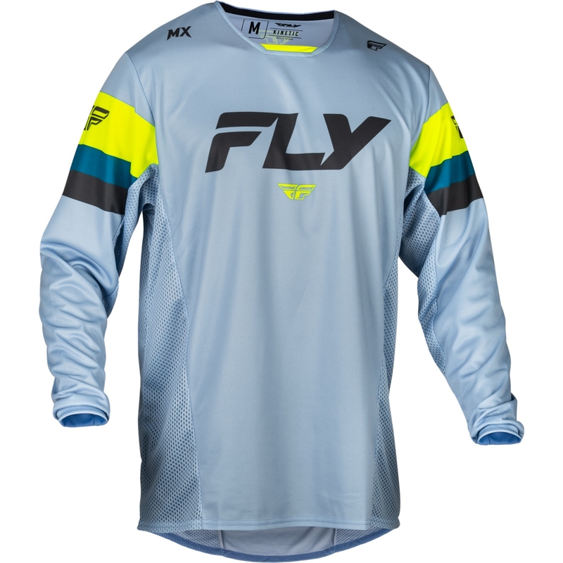 Koszulka motocrossowa FLY Racing Kinetic Prix w kolorze szaro-fluo-żółtym na y