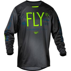 Dziecięca koszulka motocrossowa FLY Racing Prodigy black-fluo green-blue