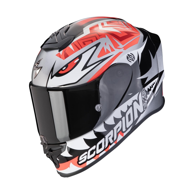 Kask integralny Scorpion EXO-R1 EVO AIR REPLICA ZACCONE srebrno-czarno-czerwony wyprzedaż
