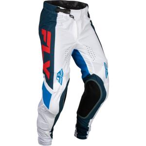 Spodnie motocrossowe FLY Racing Lite 2024 czerwono-biało-niebieskie