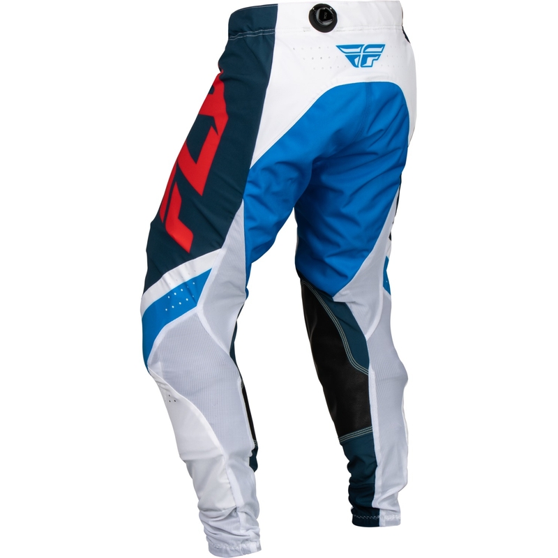 Spodnie motocrossowe FLY Racing Lite 2024 czerwono-biało-niebieskie