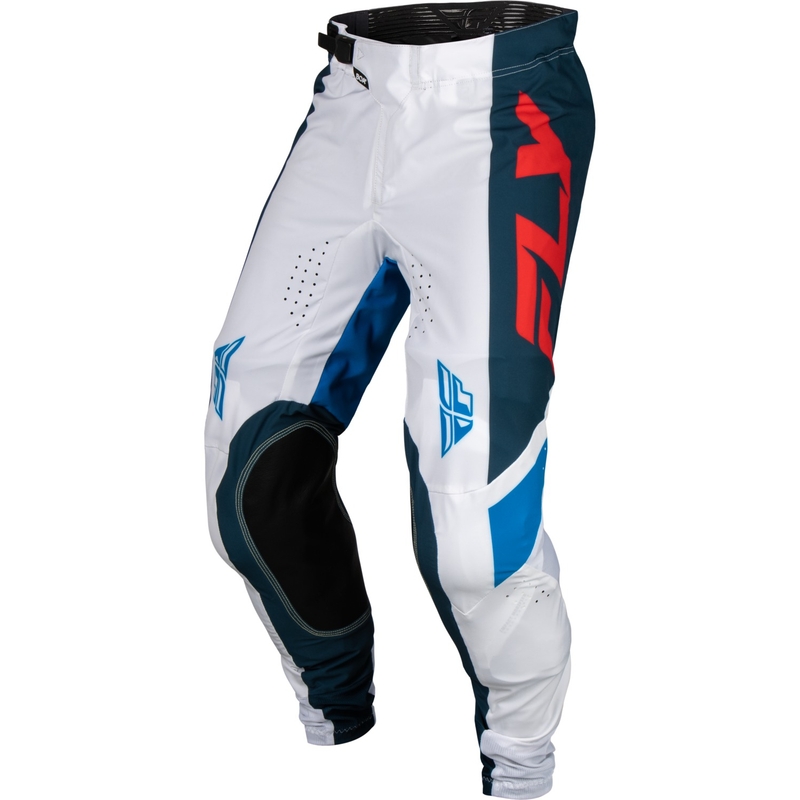 Spodnie motocrossowe FLY Racing Lite 2024 czerwono-biało-niebieskie