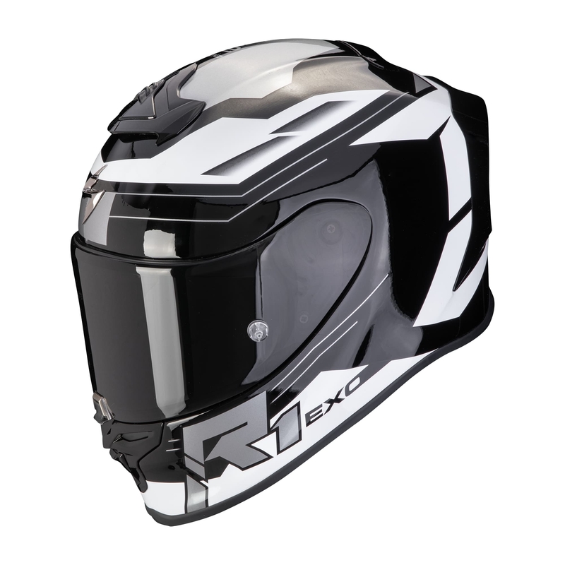 Kask integralny Scorpion EXO-R1 EVO AIR BLAZE czarno-biały wyprzedaż