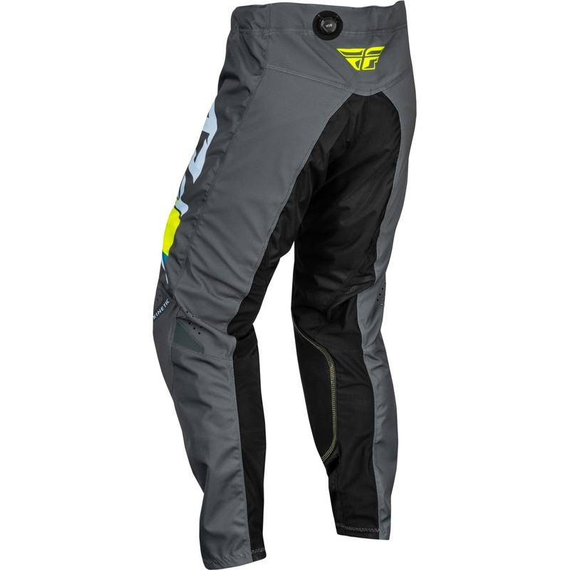 Spodnie motocrossowe FLY Racing Kinetic Prix w kolorze szaro-fluo-żółtym,