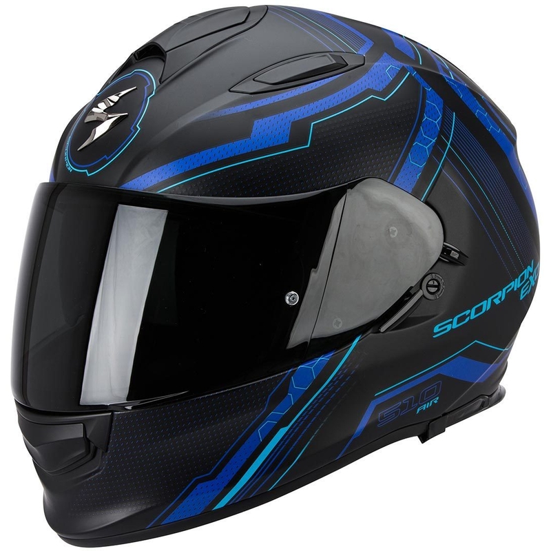 Integralny kask motocyklowy Scorpion EXO-510 Air Sync czarny matowy-niebieski wyprzedaż