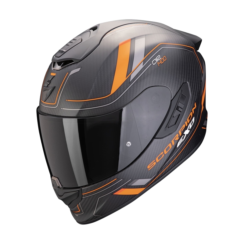 Integrální přilba na motorku Scorpion EXO-1400 EVO II CARBON AIR MIRAGE matná černo-oranžová wyprzedaż
