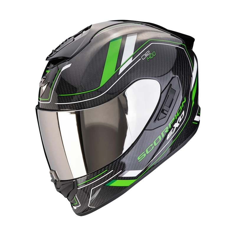 Kask motocyklowy integralny Scorpion EXO-1400 EVO II CARBON AIR MIRAGE czarno-zielony wyprzedaż