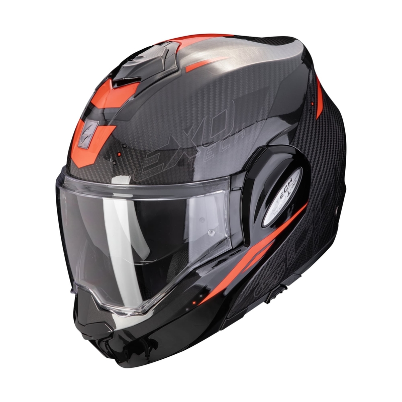 Překlápěcí přilba na motorku Scorpion EXO-TECH EVO CARBON ROVER černo-červená wyprzedaż