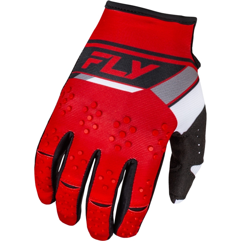 Rękawice motocrossowe FLY Racing Kinetix Prix 2024 czerwono-szaro-białe