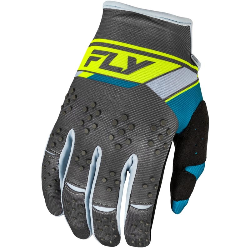 Rękawice motocrossowe FLY Racing Kinetix Prix 2024 szaro-fioletowo-żółte