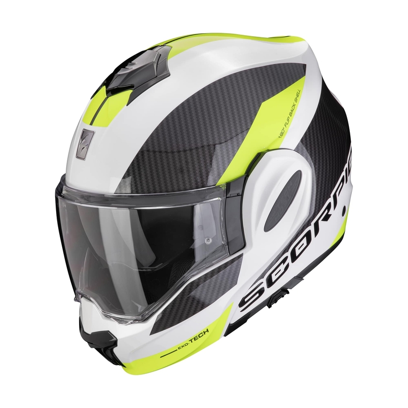 Překlápěcí přilba na motorku Scorpion EXO-TECH EVO TEAM bílo-fluo žlutá wyprzedaż