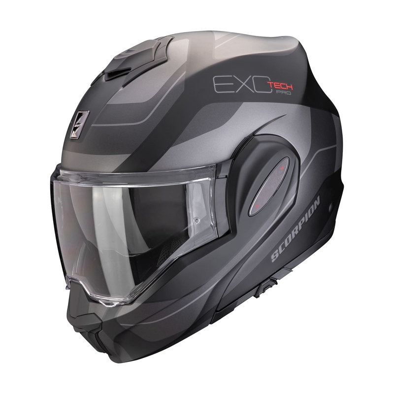 Překlápěcí helma na motorku Scorpion EXO-TECH EVO PRO COMMUTA  matná černo-stříbrná wyprzedaż