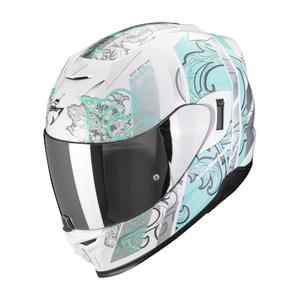 Integrální helma na motorku Scorpion EXO-520 EVO AIR FASTA bílo-světle modrá