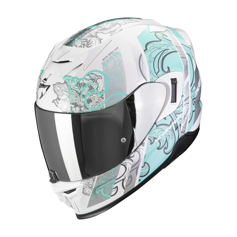 Integrální helma na motorku Scorpion EXO-520 EVO AIR FASTA bílo-světle modrá wyprzedaż