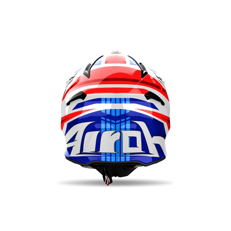Kask motocrossowy Airoh Aviator Ace 2 Stream niebiesko-czerwony połysk