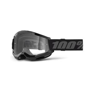 Gogle motocrossowe 100% STRATA 2 New czarne (przezroczyste pleksi)