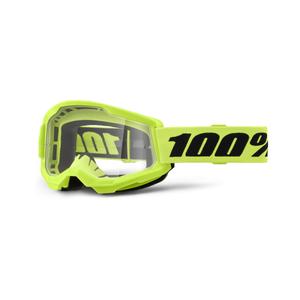 Gogle motocrossowe 100% STRATA 2 New fluo yellow (przezroczyste pleksi)