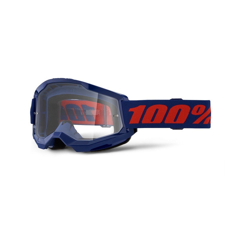 Gogle motocrossowe 100% STRATA 2 New ciemnoniebieskie (przezroczyste pleksi)