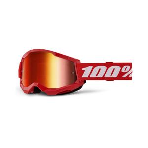 Gogle motocrossowe 100% STRATA 2 New red (czerwone pleksi)