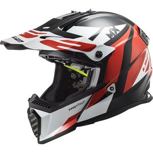 Dětská motokrosová helma LS2 MX437 FAST EVO MINI STRIKE černo-bílo-červená