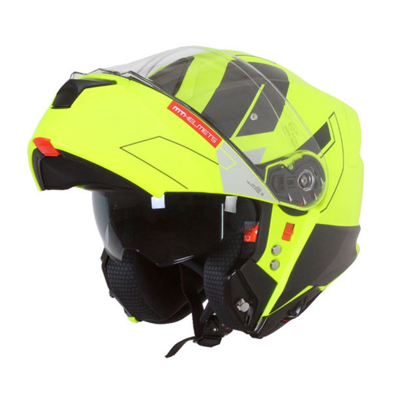 Kask motocyklowy MT Genesis SV Talo C3 fluo żółto-szary matowy flip-up