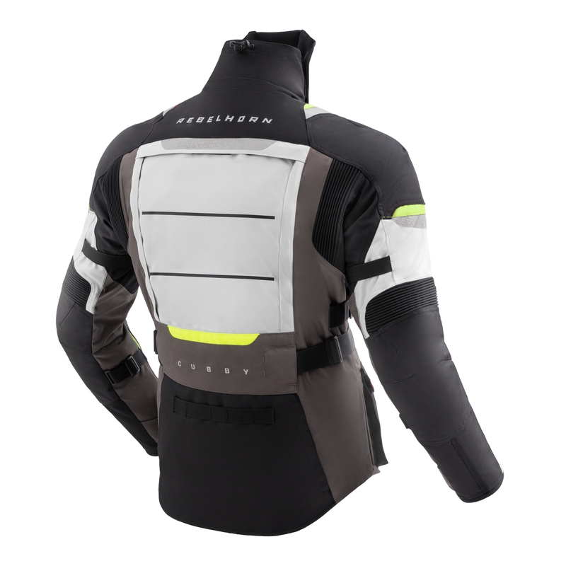 Kurtka motocyklowa Rebelhorn Cubby V czarno-szaro-fluo-żółta