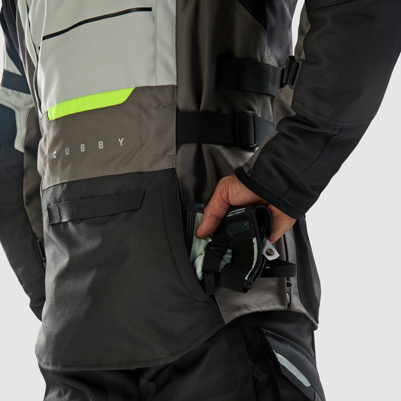 Kurtka motocyklowa Rebelhorn Cubby V czarno-szaro-fluo-żółta