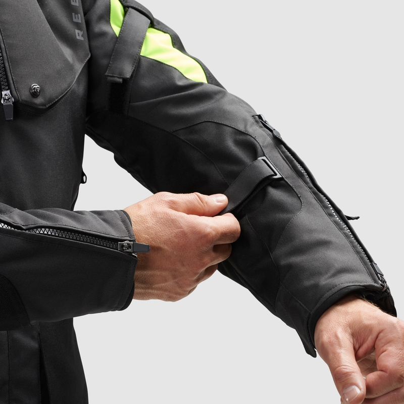 Kurtka motocyklowa Rebelhorn Hiker IV czarno-antracytowo-fluorescencyjno-żółta