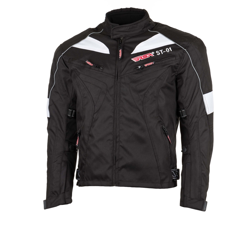 Kurtka motocyklowa RSA ST-01 czarno-biała wyprzedaż