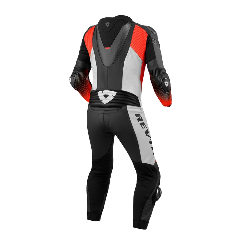 Skórzany kombinezon motocyklowy Revit Control Black-Fluo Red