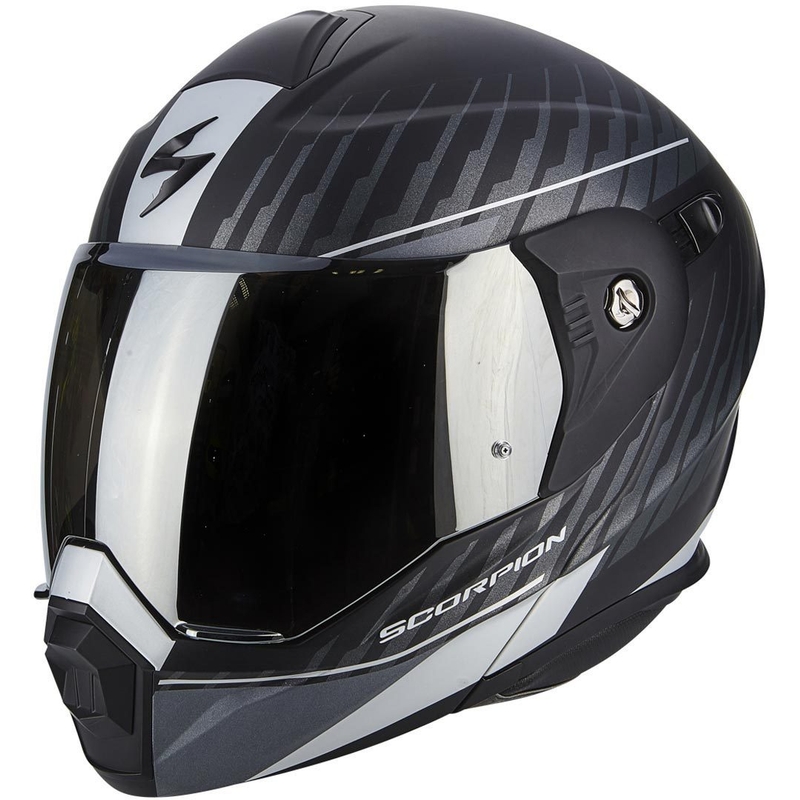 Szczękowy enduro kask Scorpion ADX-1 Dual czarny matowy-srebrny wyprzedaż