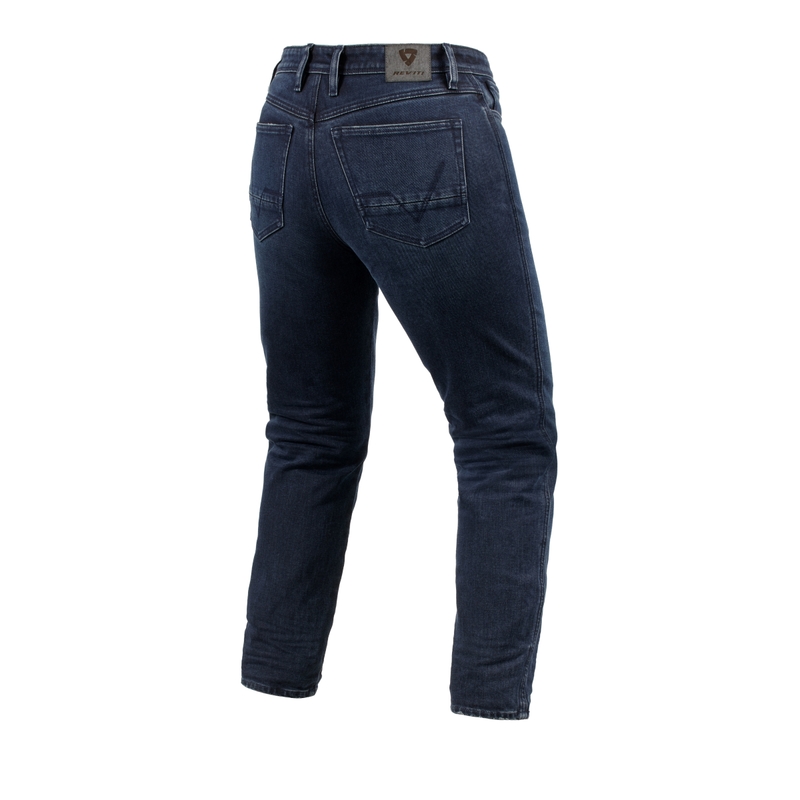 Damskie jeansy motocyklowe Revit Violet BF sprane w kolorze niebiesko-czarnym